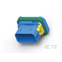 TE Connectivity LEAVYSEAL Automotive Connector Male Blue Cable 21 Way Crimp Termination 3-2112162-1
