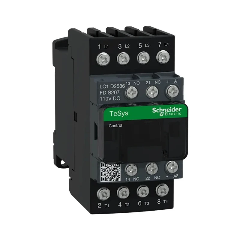 Schneider Electric TeSyS D Reversing Contactor 4-Pole 40A, 110V DC Coil, 2 NO/2 NC, 690V LC1D2586FDS207