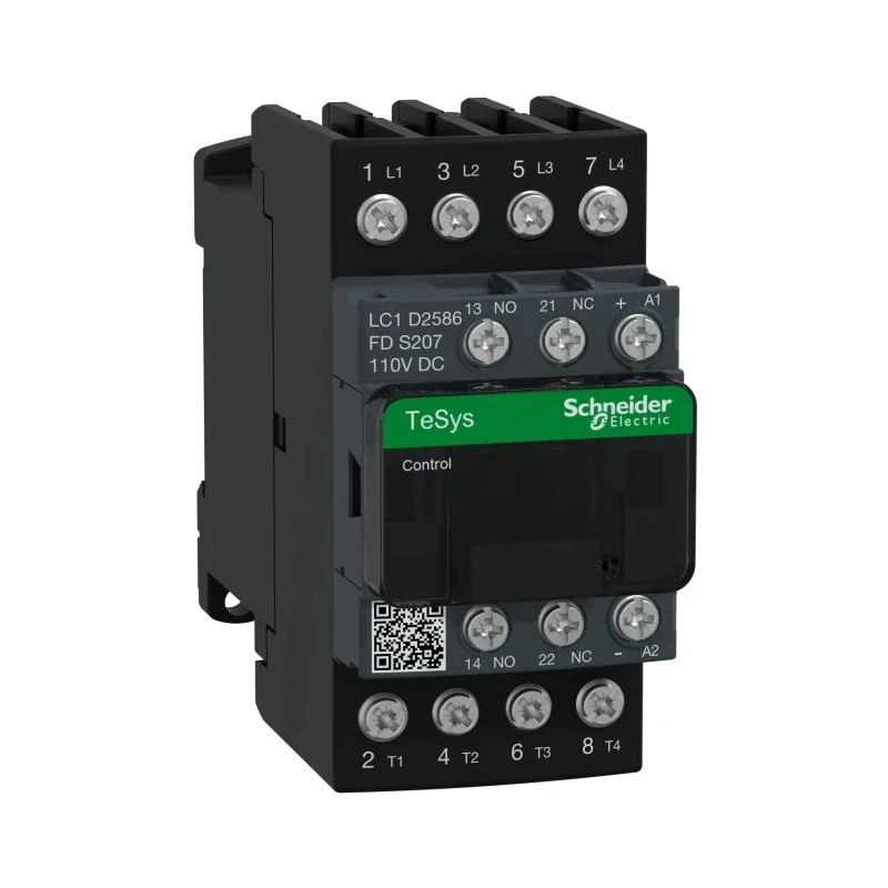 Schneider Electric TeSyS D Reversing Contactor 4-Pole 40A, 110V DC Coil, 2 NO/2 NC, 690V LC1D2586FDS207