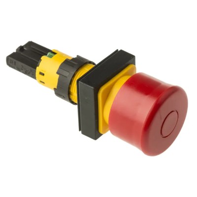 Eaton RMQ16 Series Stay Put Emergency Stop Push Button, Panel Mount, 16 mm Cutout, IP65 RMQ16
