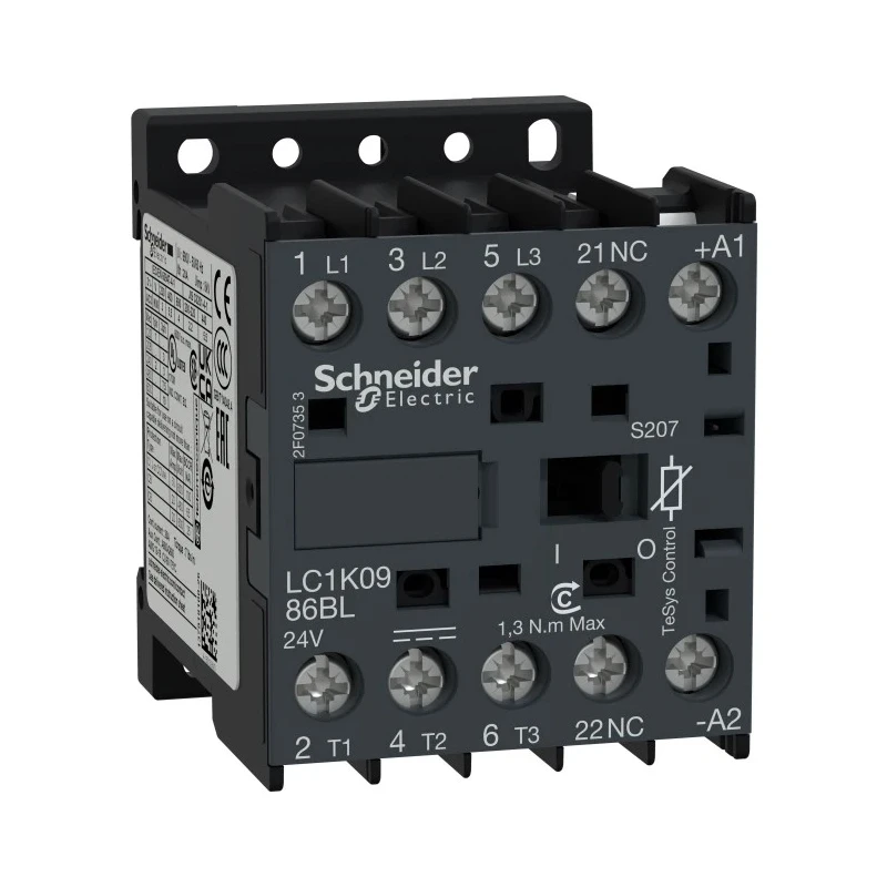 Schneider Electric TeSyS K Reversing Contactor 24V DC Coil 4-Pole 20A 2 NO/2 NC 690V LC1K0986BLS207