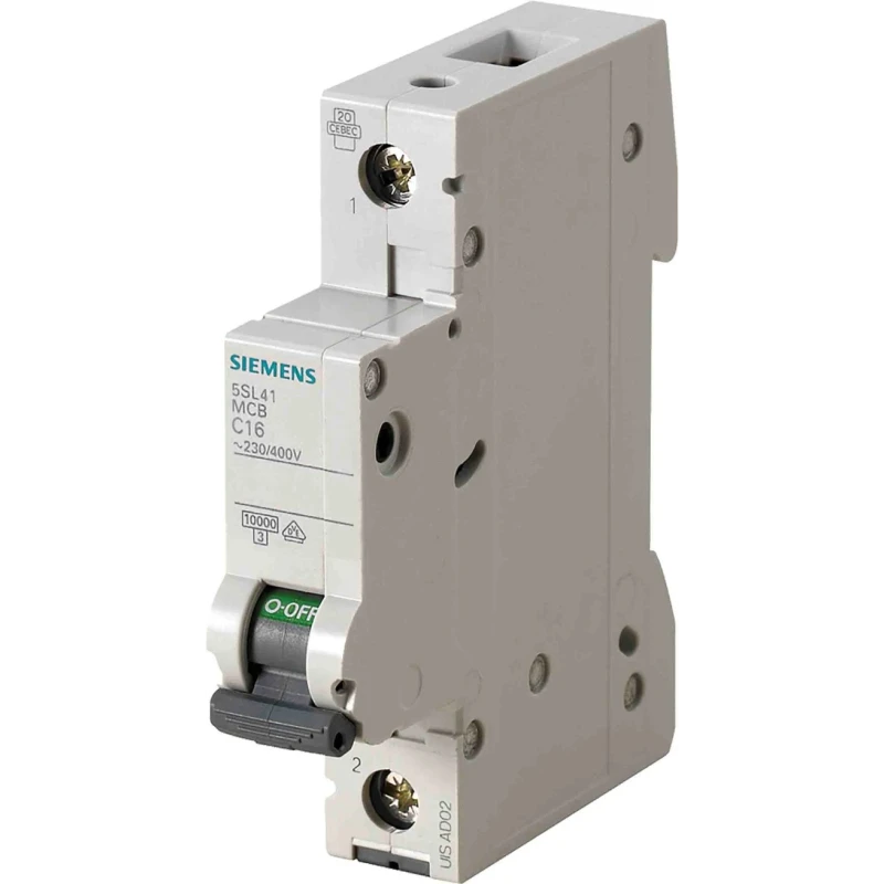 Siemens SENTRON Miniature Circuit Breaker 1-Pole 6A Type C 400V AC 72V DC 10 kA Breaking Capacity 5SL4106-7
