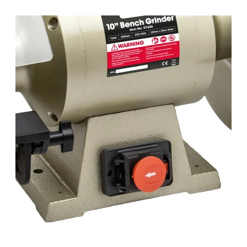 SIP Bench Grinder 250 mm Diameter, 230V AC, 750W Induction Motor with 20 mm Wheel Bore 07650