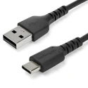 StarTech.com USB 2.0 Male USB Type A to Male USB Type C Charging and Data Transfer Cable, Black Jacket, 1.9 m RUSB2AC2MB