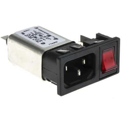 Bulgin Snap-in IEC Filter Male 1 Pole 1 Fuse 250V AC 6A BZM27/A0620/55B