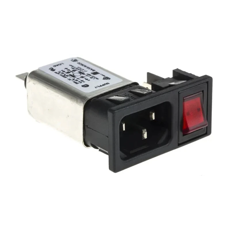 Bulgin Snap-in IEC Filter Male 1 Pole 1 Fuse 250V AC 6A BZM27/A0620/55B