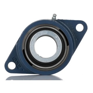 SKF Flange Bearing Unit with Oval Cast Iron Housing, Cylindrical Bore 40 mm ID, Eccentric Locking Collar, 19 kN FYTB 40 FM