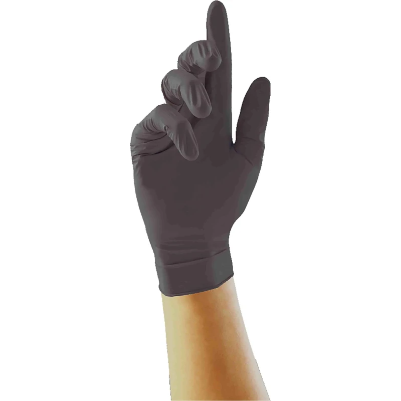 Unigloves Pearl Black Nitrile Disposable Gloves Food Safe 0.08 mm GP0034