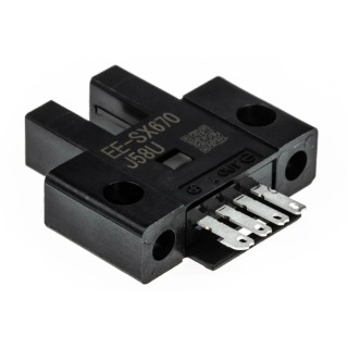 Omron Through Beam Photoelectric Sensor, Fork Style, 5 mm Detection Range, NPN Output, IP50, 24V DC EE-SX670