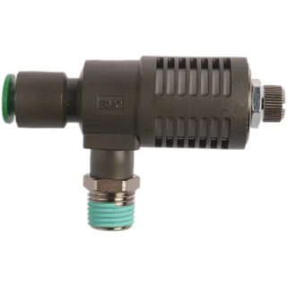 SMC Quick Exhaust Valve with Threaded 1/4 in Male A and Threaded B Connections, Built-in Silencer, 0.1-1 MPa ASV410F-02-08S