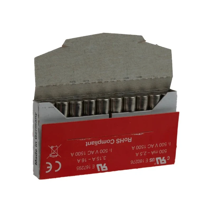 RS PRO 12.5A T Ceramic Cartridge Fuse, 6.3 x 32 mm, Time Delay, 500V AC 209-9305