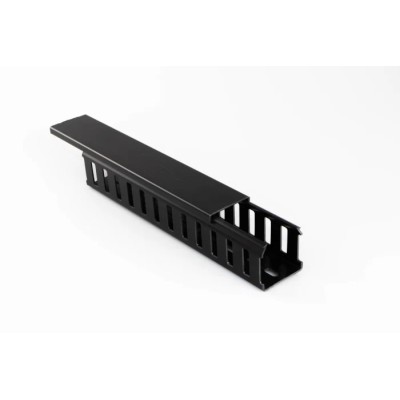 Betaduct Black Open Slot Cable Trunking 50mm Width x 75mm Depth x 2 m Length Polyvinyl Chloride PVC W50mm