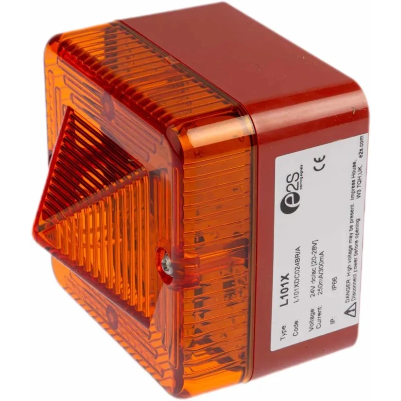 e2s Amber Xenon Flashing Beacon 230V AC/DC Surface Mount IP66 