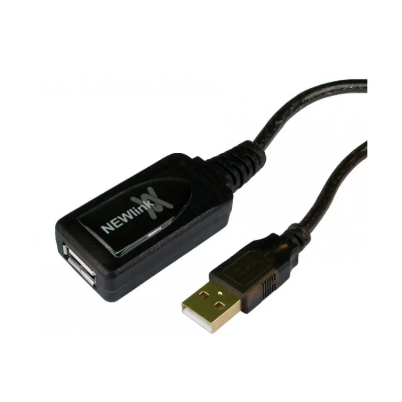 NewLink IC Socket USB Cable Female USB Type A to Female USB 2.0 USB Type A Black 15m USB2-REP15