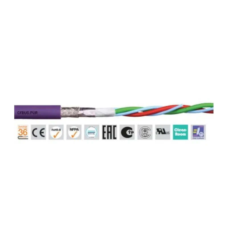 Igus chainflex CFBUS.PUR Data Cable, 2 Cores 0.5mm² 20 AWG, Screened, 50 m Length, Purple Polyurethane CFBUS.PUR.021 (50m)