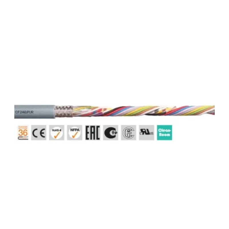 Igus chainflex CF240.PUR Data Cable 7 Cores 0.34mm² 22 AWG Screened Thermoplastic Elastomer Sheath 50 m CF240.PUR.03.07 (50m)