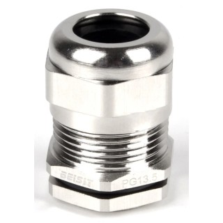 RS PRO Metallic Nickel Plated Brass Cable Gland PG11 Thread Size 5mm-10mm Cable Diameter IP68 210-0619