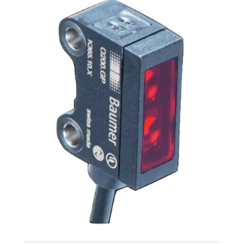 Baumer Background Suppression Photoelectric Sensor Block Sensor 20 mm to 120 mm Push Pull Output IP67 O200.GL-GW1J.72NV/F040