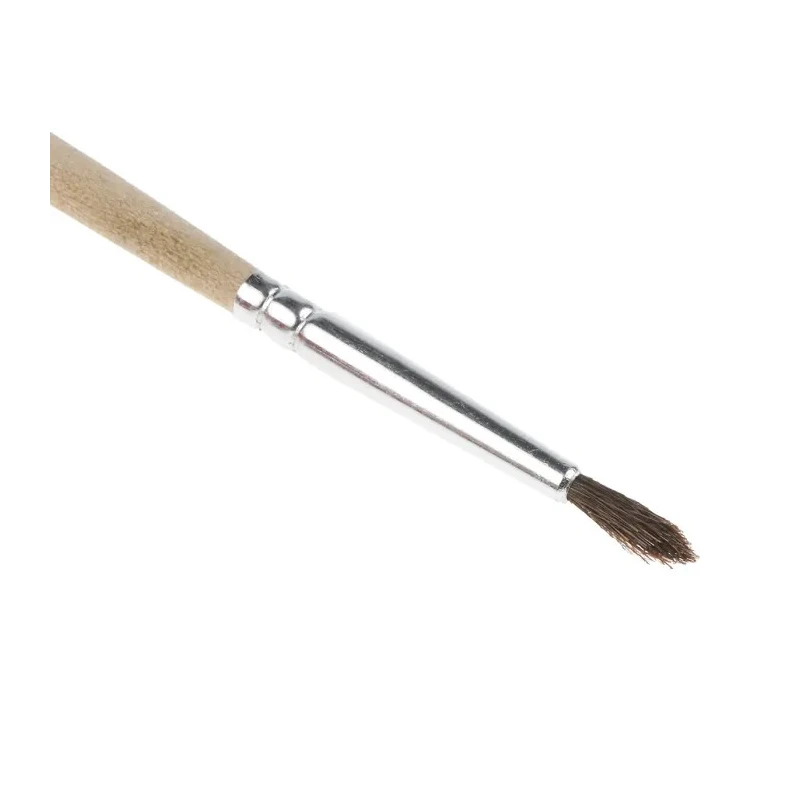 Cottam PCB & Flux Brush, Natural Animal Hair Bristles, Wood Handle, Ferrule Tip, 2mm Line Width 229-9729