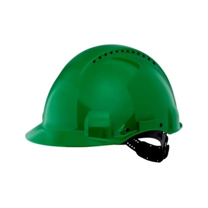 3M 3MTM Green Ventilated Adjustable Safety Helmet High Performance Polyethylene HDPE EN 397 7000108289