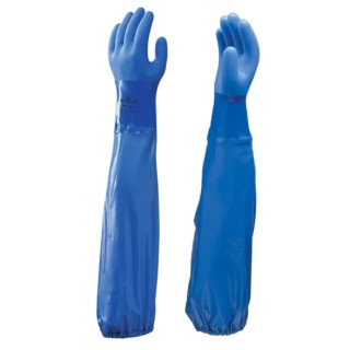 Showa Blue Cotton Gloves Size 10/XL with Polyvinyl Chloride Coating SHO690