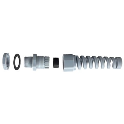 RND Grey Polyamide 66 Cable Gland, PG11 Thread, 5 mm Min. Cable Diameter, 10 mm Max. Cable Diameter, IP68 Rated 210-1365