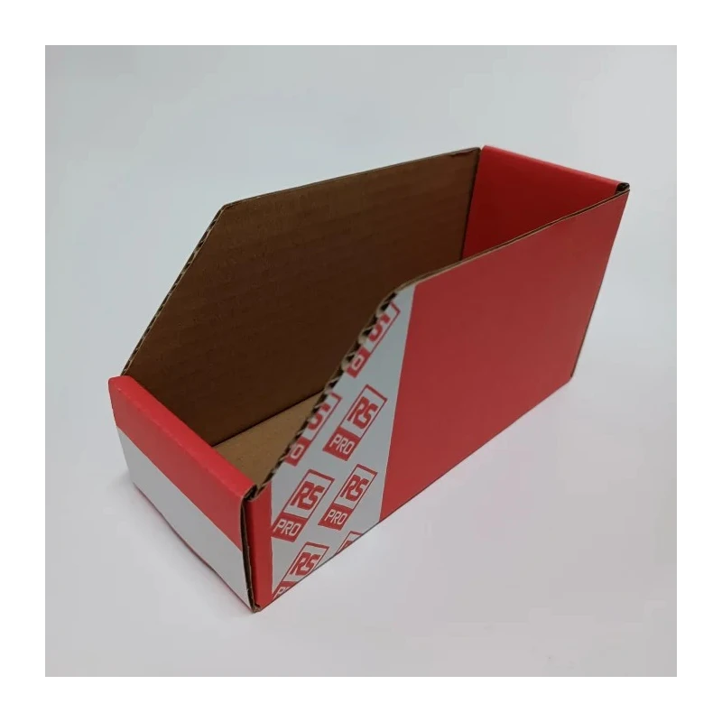 RS PRO Cardboard Storage Bin, 200 mm x 75 mm x 100 mm, Red 228-1100