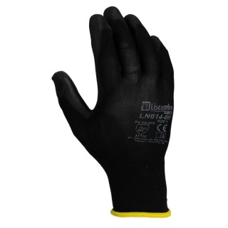 Liscombe Black Polyamide Work Gloves Size 9 with Polyurethane Coating LN614-09
