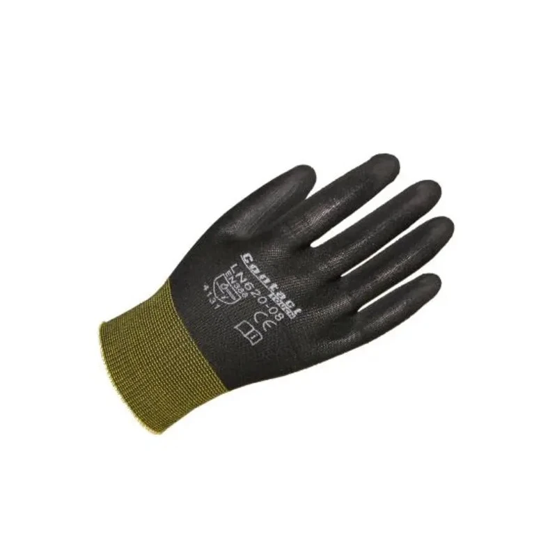 Liscombe Black Nylon Work Gloves Size 11 Polyurethane Coating LN620-11