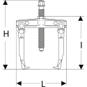 Facom Gear Bearing Puller Hydraulic Force 4t, Gear Operation, 1-Piece U.232-160