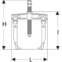 Facom Gear Bearing Puller with 10 t Force Capacity, 50 to 230 mm Range, 1-Piece U.310-230N