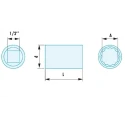 Facom 1/2 in Drive 26 mm 12 Point Square Socket 43mm Overall Length S.26SR