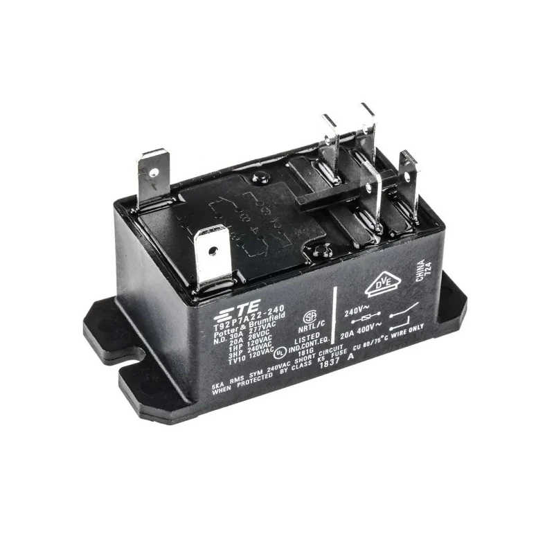 TE Connectivity Power Relay 240V AC Coil 30A Switching Current DPST Model T92P7A22-240 6-1393211-2