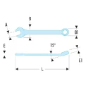 Facom Combination Spanner 55 mm Chrome Finish, 760mm Overall Length 40.55LA