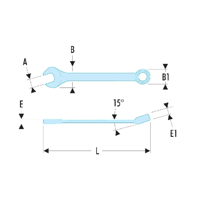 Facom Combination Spanner 55 mm Chrome Finish, 760mm Overall Length 40.55LA