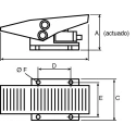 Norgren Pedal Pneumatic Manual Control Valve X30 Series, G 1/8 Thread, Zinc Alloy Body, 10 bar, 335L/min X3048202