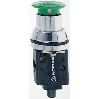 Norgren Push Button Pneumatic Manual Control Valve 03 Series BSPP G 1/8 Zinc Alloy Body 10 bar 335L/min 0°C to 03036802RS