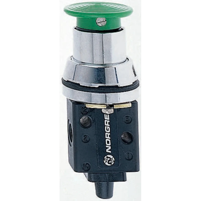Norgren Push Button Pneumatic Manual Control Valve 03 Series BSPP G 1/8 Zinc Alloy Body 10 bar 335L/min 0°C to 03036802RS