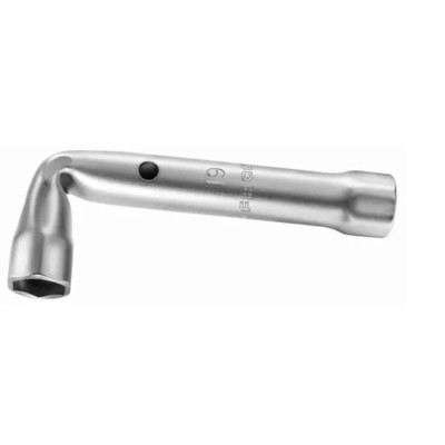 Facom Tubular Angle Box Spanner 4mm Size, 95mm Overall Length, Polished Satin Chrome Finish 92A.4