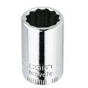 Facom 1/4 in Drive 5/16 in 12 Point Square Chrome Vanadium Steel Socket, 22mm Overall Length RB.5/16