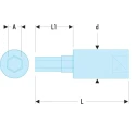 Facom 1/4 in Drive 3 mm Bit Square Socket, Bright Chrome with Phosphate Finish, 37mm Overall Length RT.3