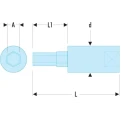 Facom 1/4 in Drive 7 mm Bit Square Socket with 37mm Overall Length RT.7