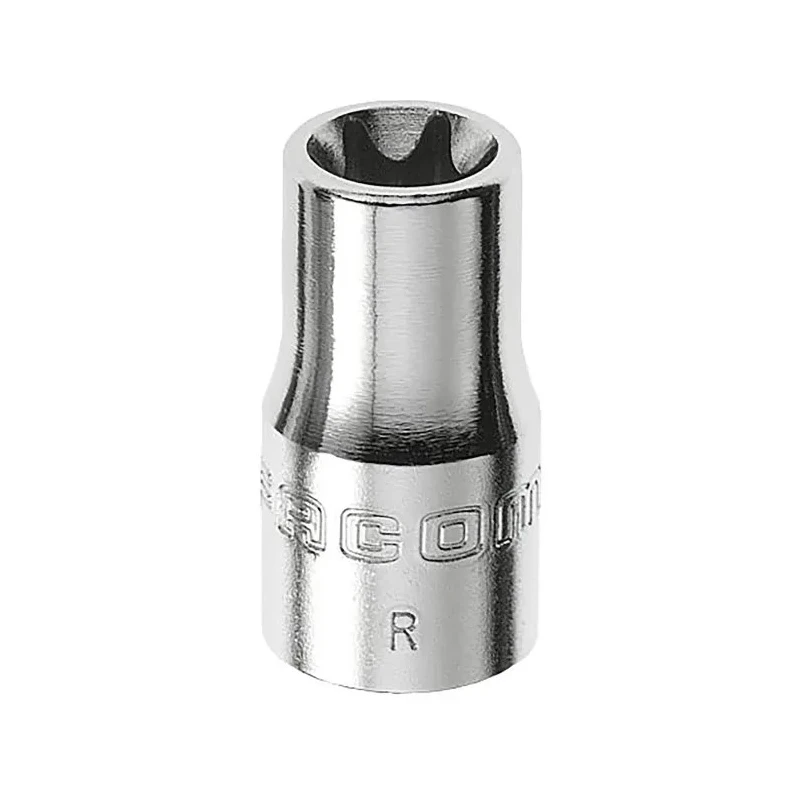 Facom 1/4 in Drive E6 Standard Square Socket, 22mm Overall Length RTX.6
