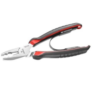 Facom Combination Plier, Serrated Flat and Oval Pipe, Nail & Screw Gripping Channel, Cable Gripping Surface 187AP.20CPE