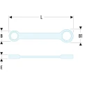 Facom Ring Spanner Offset Head Chrome Finish 14 x 15 mm, 185mm Overall 59.14X15
