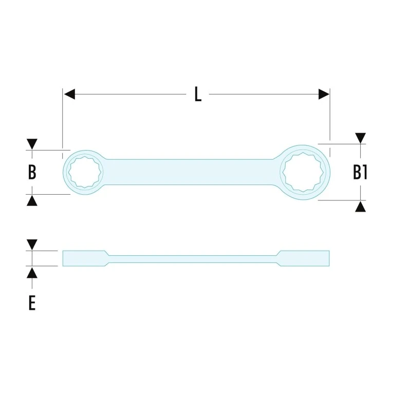 Facom Ring Spanner 21 x 23 mm Offset Head Chrome Finish 12-Point 240mm Overall 59.21X23