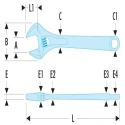 Facom Adjustable Spanner 38 mm Jaw Capacity Chrome Vanadium Steel Bi-Material Handle 255mm Overall 101.10G