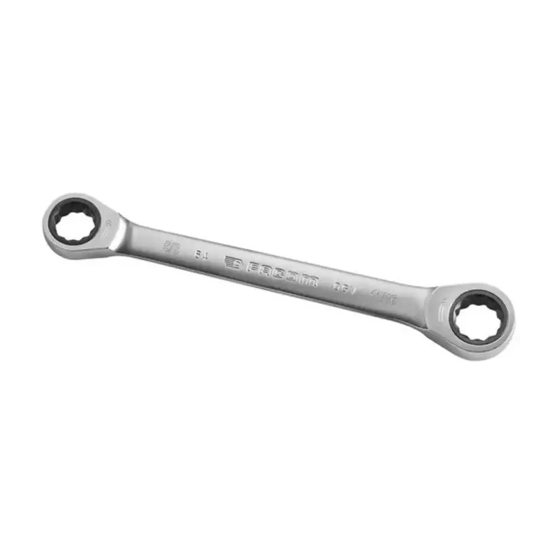 Facom Double Ended Ring Spanner 15.88 x 17.46 mm, Satin Chrome Finish, 210mm Overall Length 64.5/8X11/16