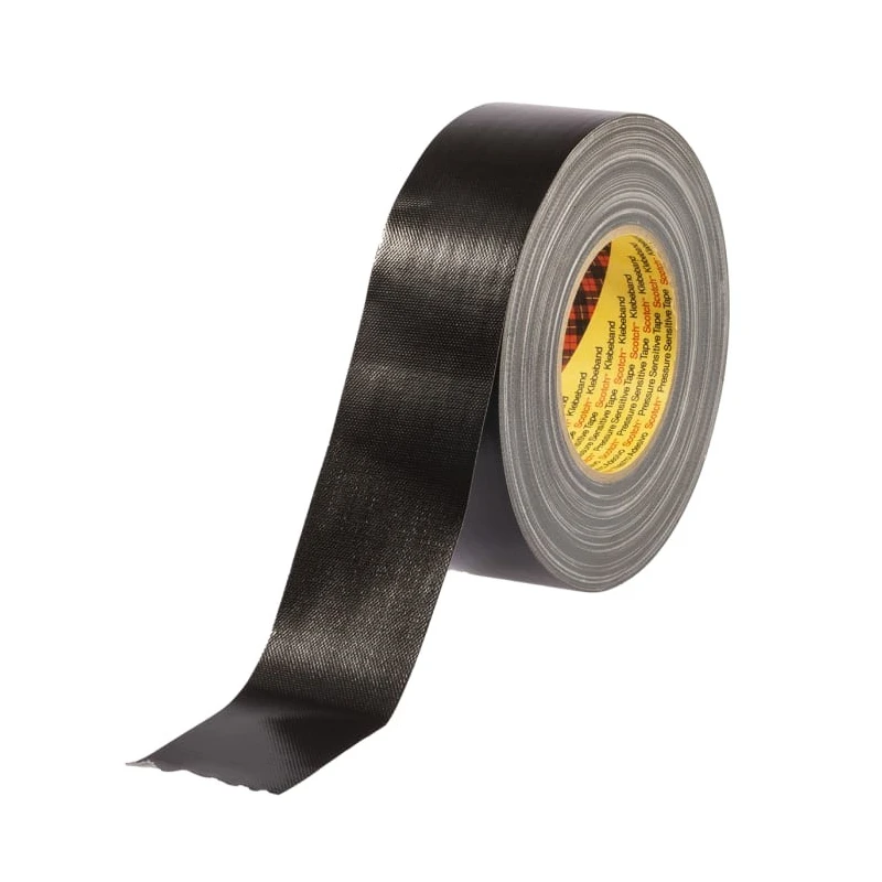 3M Scotch 389 Duct Tape 50 mm x 50 m Black PE Coated Synthetic Rubber Adhesive Y-389 NOIR
