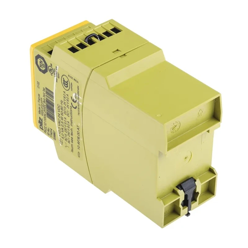 Pilz Safety Relay, 3 Safety Contacts, 1 Auxiliary Contact, DIN Rail Mount, 110V AC/DC and 24V AC/DC Coil Voltage 774314